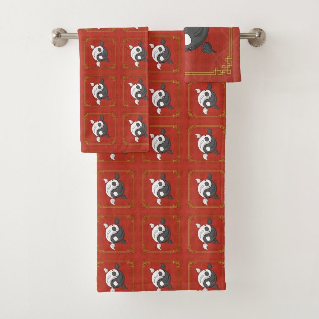 Yin and Yang the Koi Towel Set (Insitu)