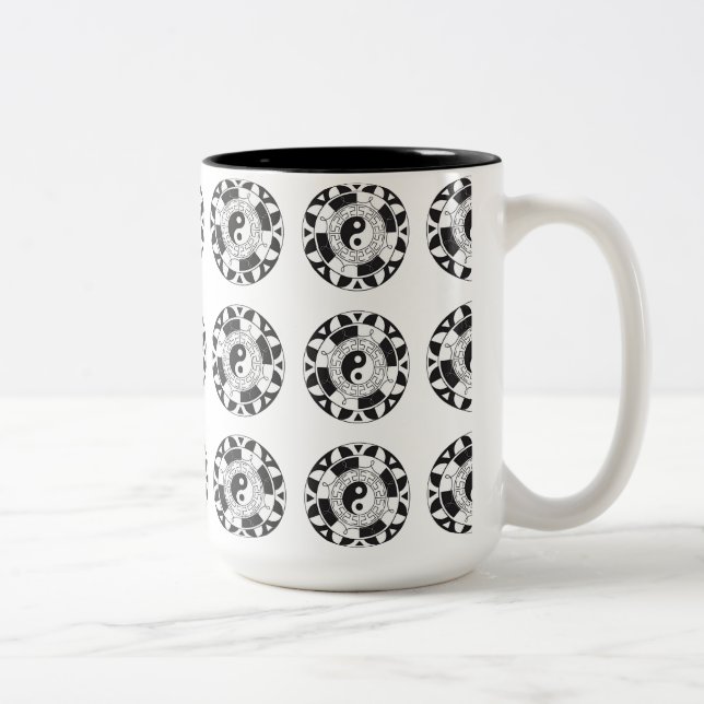 Yin and Yang Tiled Asian Symbol Mug (Right)