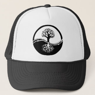 Yin and yang tree of life trucker hat