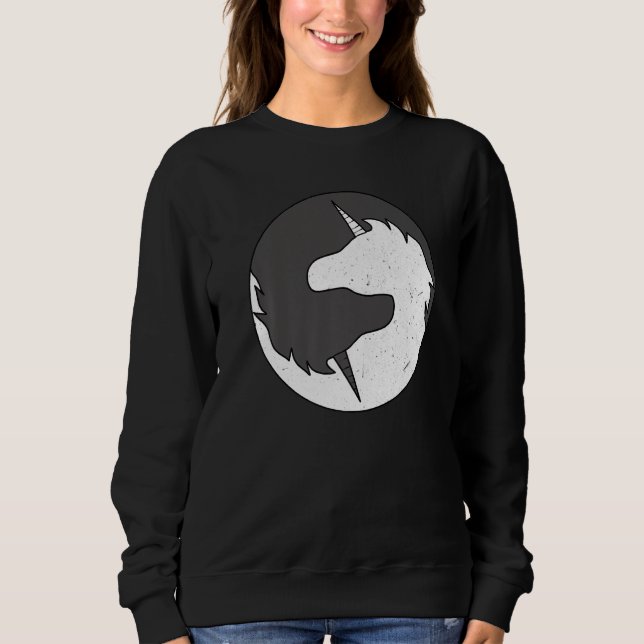 Yin and Yang Unicorn Mythical Creatures Meditation Sweatshirt (Front)