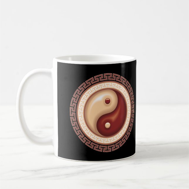 Yin and Yang w/Border Coffee Mug (Left)
