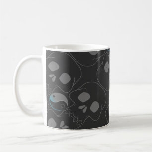Yin and Yang whistling Skulls Pattern Coffee Mug
