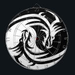 Yin and Yang white and black dragon Dartboard<br><div class="desc">This board features Yin and Yang white and black dragon. Great for someone who loves Dragons dart boards.</div>