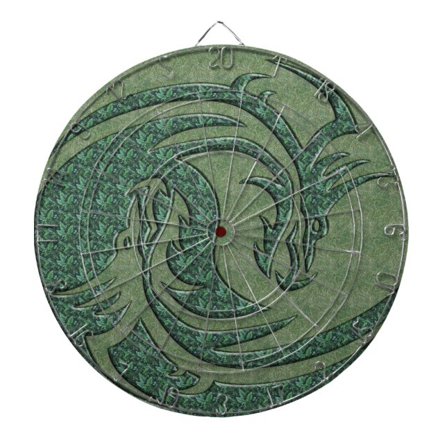 Yin and Yang yellow and red dragon Dartboard (Front)