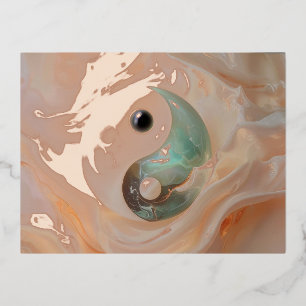 YIN AND YANG - Yijing Foil Holiday Postcard
