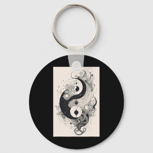 Yin And Yang Zen Spiritual Yoga Meditation Graphic Key Ring