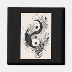 Yin And Yang Zen Spiritual Yoga Meditation Graphic Magnet