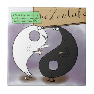 Yin Meets Yang Zen Funny Ceramic Tile