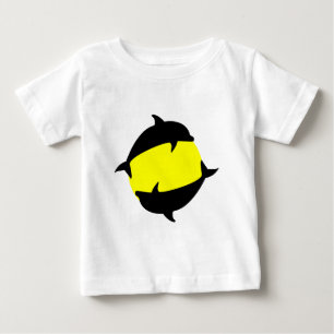 yin yand cute dolphins on sun baby T-Shirt