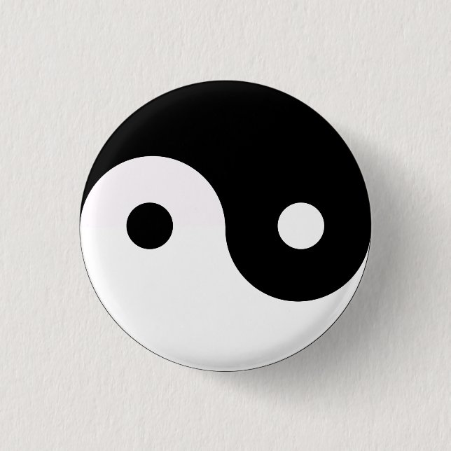 Yin Yang 3 Cm Round Badge (Front)