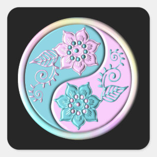 Yin Yang 3 Square Sticker