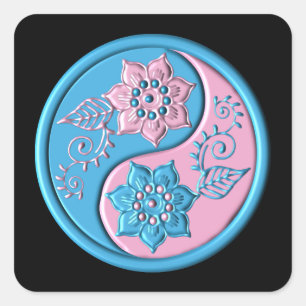 Yin Yang 4 Square Sticker