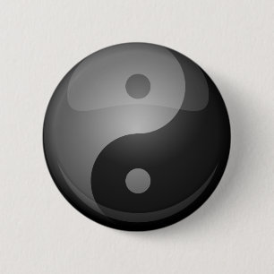 Yin yang 6 cm round badge