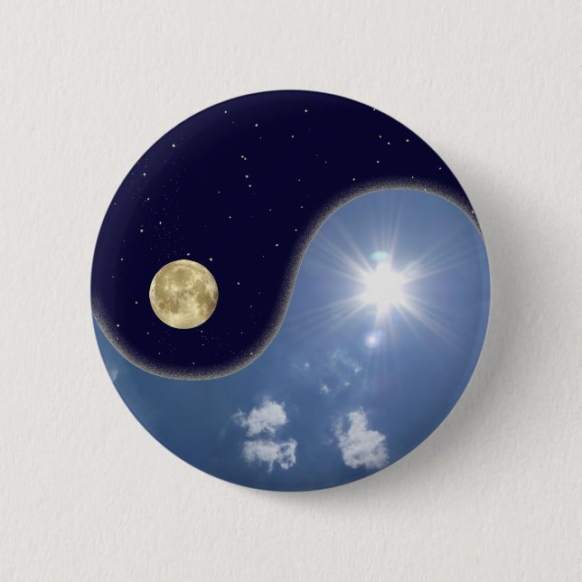 yin yang 6 cm round badge (Front)