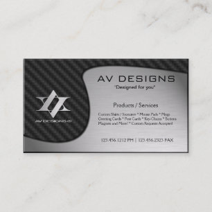 Yin Yang Abstract Carbon / Brushed Aluminium Business Card
