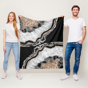 Yin Yang Agate Glitter Glam #8 #gem Fleece Blanket