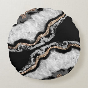 Yin Yang Agate Glitter Glam #8 #gem Round Cushion