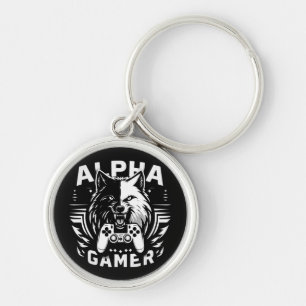 Yin Yang Alpha Gamer Wolf Key Ring