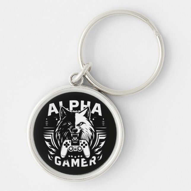 Yin Yang Alpha Gamer Wolf Key Ring (Front)