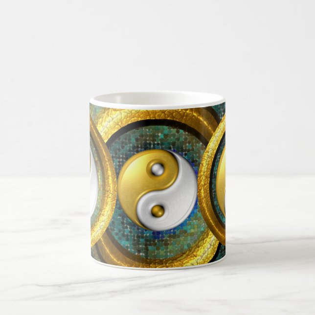 Yin-Yang and Golden Rings in balance /Mug 11oz Coffee Mug (Center)