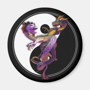 Yin Yang and the Dragons Dance of Love Magnet