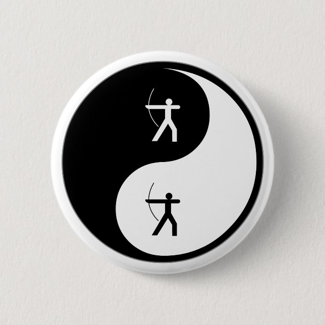 Yin Yang Archery 6 Cm Round Badge (Front)