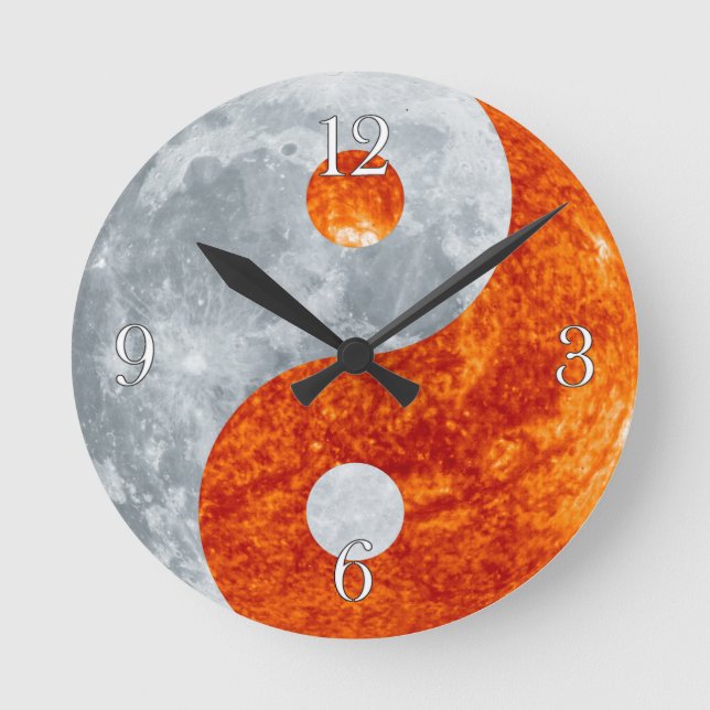 Yin & Yang Asian sign for Balance Wall Clock (Front)