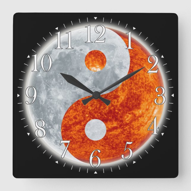 Yin & Yang Asian sign for Balance Wall Clock (Front)