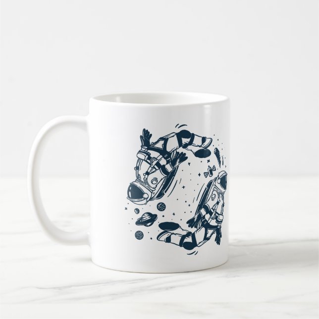 Yin Yang Astronaut Coffee Mug (Left)