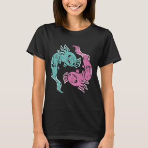 Yin Yang Axolotls - Cute Mexican Salamander Medita T-Shirt