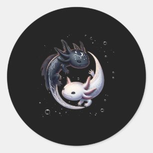 Yin Yang Axolotls Japanese Graphic Anime Art Axolo Classic Round Sticker