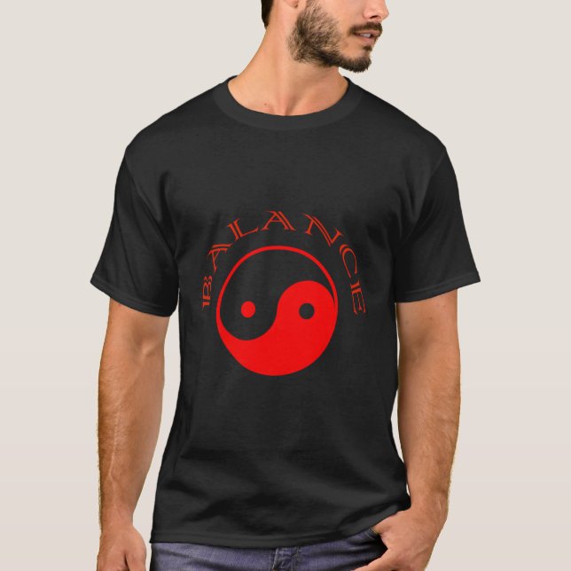Yin Yang Balance Asian Wisdom T-Shirt (Front)