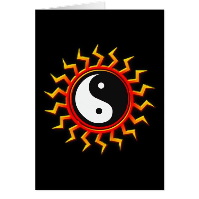 Yin Yang Balanced Sun Card (Front)