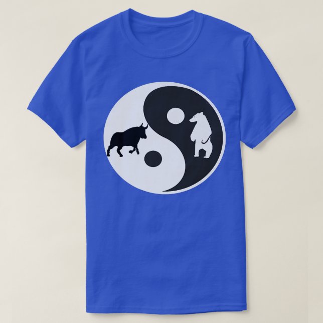 Yin Yang bear bull stock trading Premium 2098  T-Shirt (Design Front)