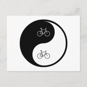Yin Yang Bicycling Postcard