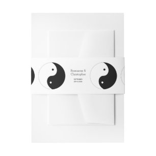 Yin Yang Black And White Design Wedding Invitation Belly Band