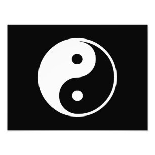 Yin Yang Black and White Illustration Template Photo Print