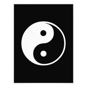 Yin Yang Black and White Illustration Template Photo Print