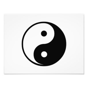 Yin Yang Black and White Illustration Template Photo Print