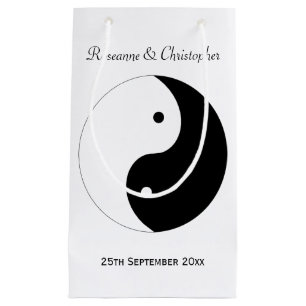 Yin Yang Black And White Wedding Small Gift Bag
