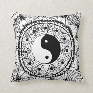 Yin & Yang Black Cushion