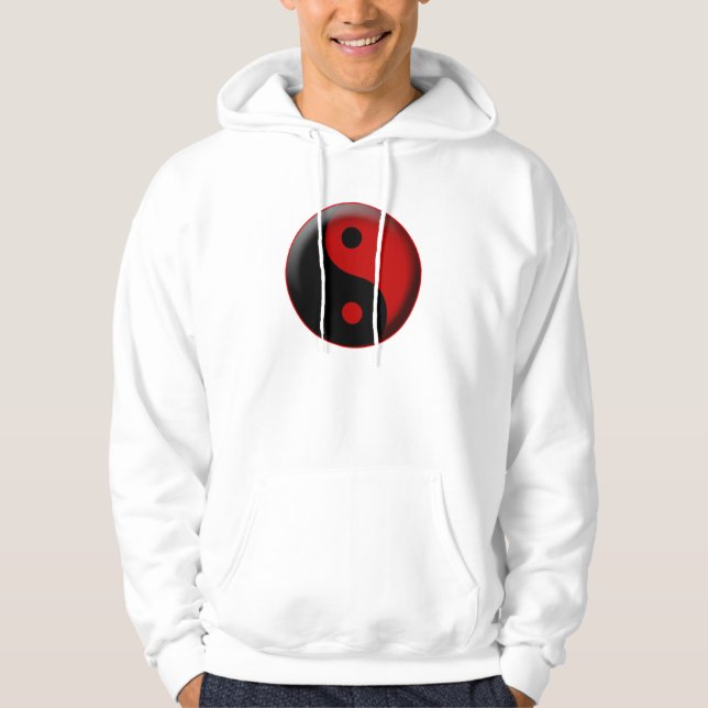 YIN YANG BLACK RED 3D HOODIE (Front)
