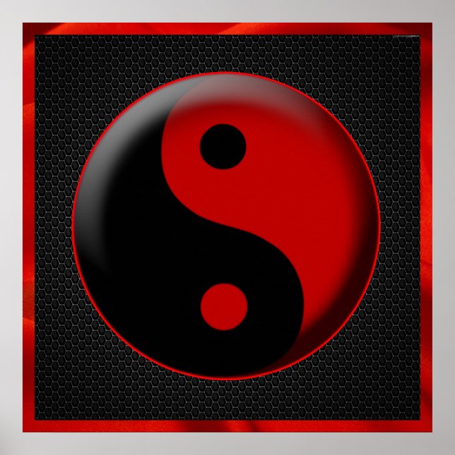 YIN YANG BLACK RED 3D POSTER (Front)