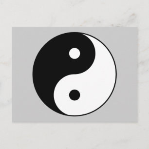 yin yang black white symbol postcard