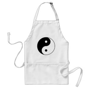yin yang black white symbol standard apron