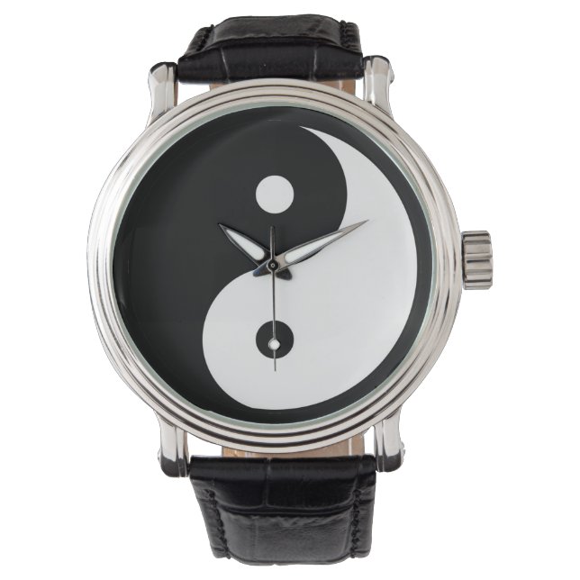 yin-yang black/white taoist watch (Front)
