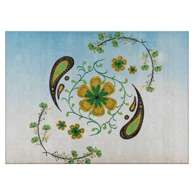 Yin‑Yang Blossom – Nature Inspired Design Cutting Board (Front)