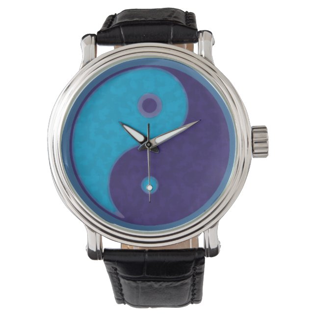 yin-yang blue taoist watch (Front)