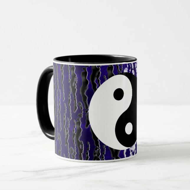 Yin Yang Blue Tranquillity Zen Energy Mug (Front Left)