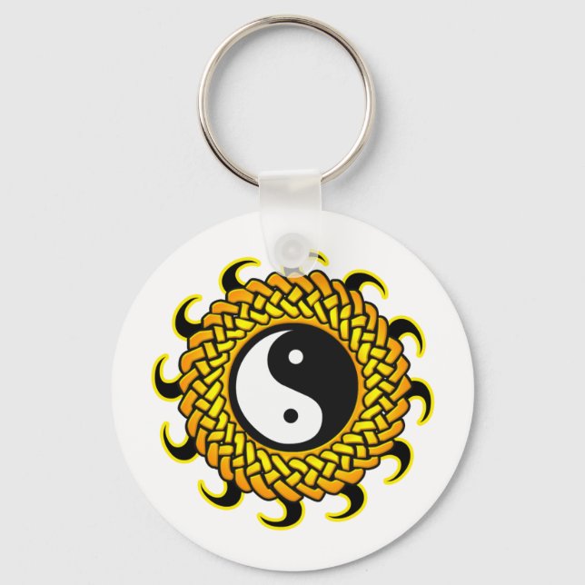 Yin Yang Braided Sun Key Ring (Front)